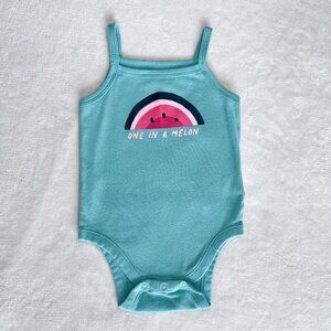Old Navy Sleeveless Bodysuit | Baby Girls | 12-18 Months | Watermelon | Aqua